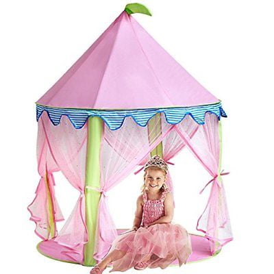 Princess Castle Tent Sonyabecca For Girls Pop Up Pink Play Tents Tunnels Outdoor Walmart Com Walmart Com