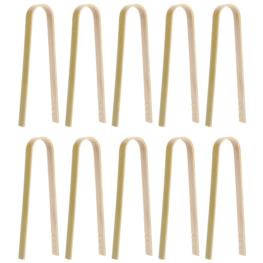 20 Pcs Bamboo Food Clip Multi-function Anti-scald Bread Tongs Kitchen Supplies