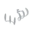 thumbnail image 2 of SSKFHGI Silver Three-Claw Ear Clips, Simple Arc Curve, High-Quality Zircon Ear Studs, Earrings, Earrings, 2 of 8