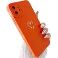 thumbnail image 3 of for iPhone 11 Case 6.1" 2019, Side&Back Cute Plated Love Heart with Anti-Fall Lens Cameras Cover Protection Soft TPU Shockproof Anti-Fingerprint Phone Cases for Women Girls Men -Orange, 3 of 16