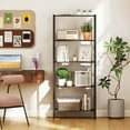thumbnail image 4 of Costway 1 PCS 5-Tier Bookshelf Bookcase with Metal Frame & Dual Anti-Tipping Kits Storage Rack, 4 of 10