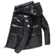 thumbnail image 3 of Chaqueta de invierno de cuero ligero para hombre y mujer, abrigo cálido impermeable, negro M, 3 of 4