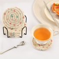 thumbnail image 5 of Haosy Set of 6 Drink Woven Coaster with Holder Heat Resistant Non-Slip Bar Coasters 4 Inches Christmas Tree Presents Candy Cane, 5 of 7