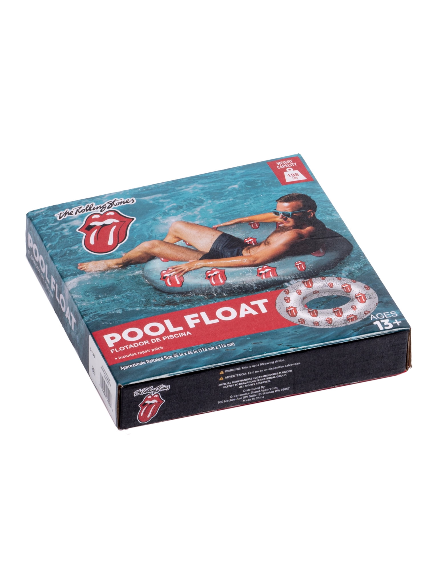 (2 pack) Rolling Stones 40" Inflatable Swim Tube Pool Ring Float, Adult Unisex
