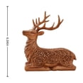 thumbnail image 2 of Rysoverian Wood Carved Style Reindeer Resin Figurine, Vintage Christmas Tabletop Decoration for Mantel Shelf Decor, 2 of 7