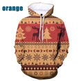thumbnail image 2 of Sudadera con capucha con estampado de copos de nieve y renos de Feliz Navidad para hombres y mujeres, sudadera con capucha holgada de gran tamaño con estampado 3D para hombres, 2 of 5
