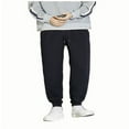 thumbnail image 5 of YUGYXL Men's Drawstring Sweatpants Casual Stretch Waist Trousers with Multiple Pockets Big and Tall Baggy Tapered Pants Solid Color Running Pants Black XL, 5 of 7