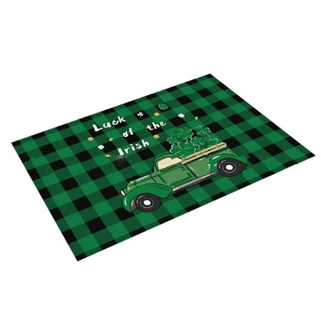 

Minsida St Patricks s Day Placemats Irish Day Plaid Decorative Placemats Insulated Tablecloths Placemats Table Mat Table Mats