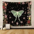 thumbnail image 2 of Moonlit Garden Tapestry Moth Moon Phase Tapestries Coloful Floral Tapestry Wall Hanging for Bedroom Dorm,60Wx50H, 2 of 4