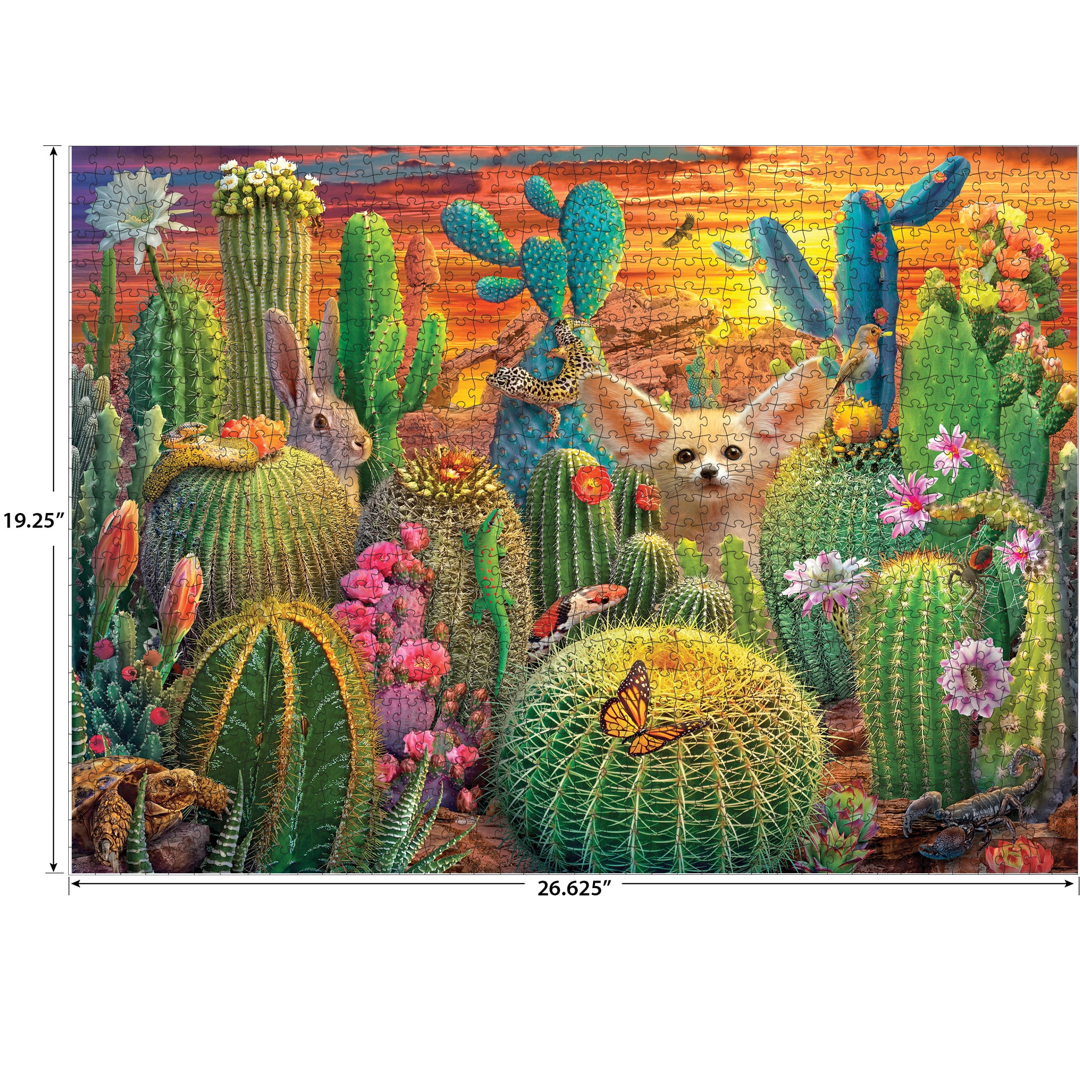 RoseArt Kodak 1000-Piece Cactus Critters Cork Adult Interlocking Jigsaw Puzzle