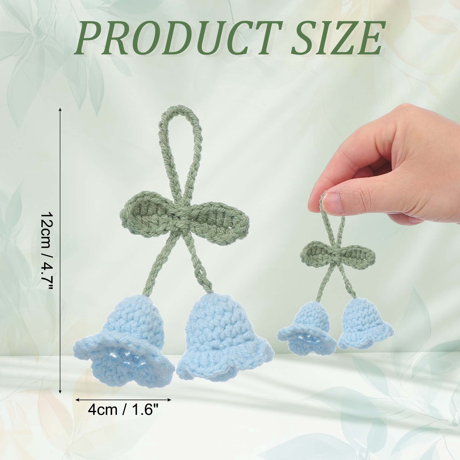 Unique Bargains Crochet Car Hanging Accessory with Cute Tulip Flowers Blue