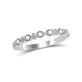 thumbnail image 2 of Mia Diamonds 14kt White Gold Womens Round Diamond Milgrain Stackable Band Ring 1/10 Cttw, 2 of 2