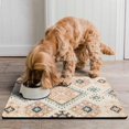 thumbnail image 2 of Boho Retro Floral Pet Feeding Mat-Absorbent Pet Placemat for Food and Water Bowl, with Waterproof Rubber Backing, Quick Dry Water Dispenser Mat for Dog and Cat (16"x24"), 2 of 7