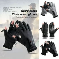 Jinhomg Winter Cycling Gloves for Men Waterproof Two Fingerless Bike Gloves Anti-Slip Touchscreen Driving Biking Gloves Thermal Cozy Outdoor Gloves Summer Saving Gray XXL