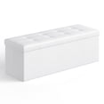 thumbnail image 1 of SONGMICS 43 Inches Folding Storage Ottoman Bench, Storage Chest, Footrest, Padded Seat, Cloud White ULSF702, 1 of 5
