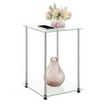 thumbnail image 3 of Designs2Go Table d'Appoint Carrée Classique en Verre à 2 Niveaux, 3 of 8