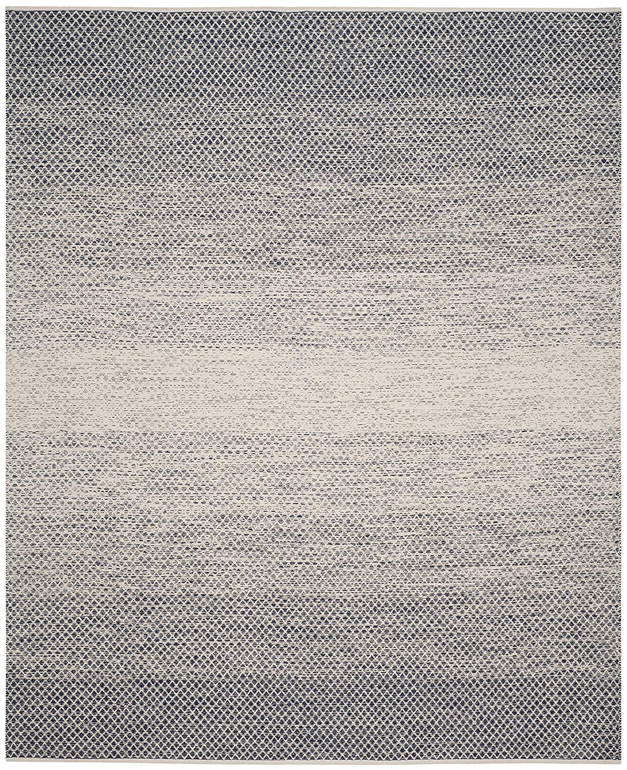 SAFAVIEH Montauk Vaughn Geometric Cotton Area Rug, Navy/Ivory, 4' x 6'