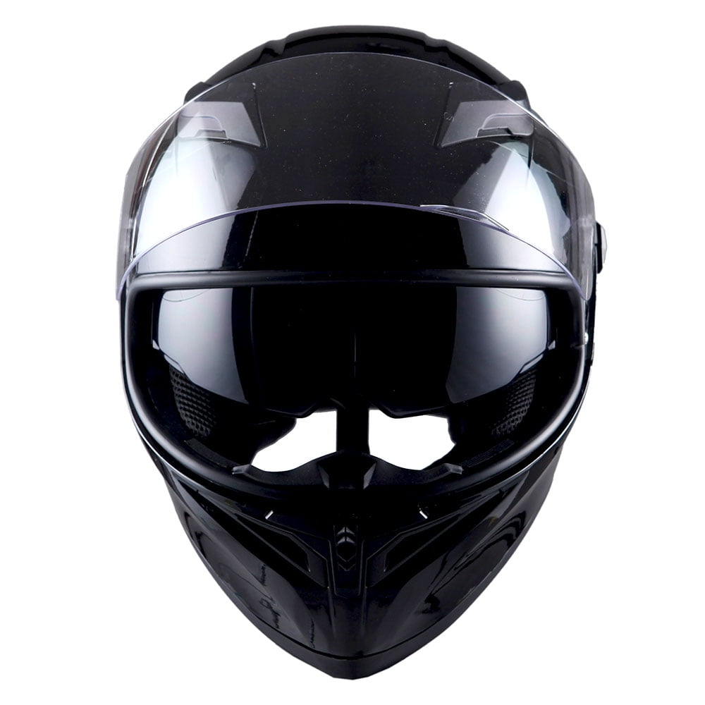 1Storm Motorcycle Full Face Helmet Street Bike Dual Visor/Sun Shield N-HJK316 Glossy Black