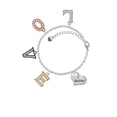 thumbnail image 2 of Delight Jewelry Silvertone Large ''Mother'' Heart with Clear Crystal Multi-Colored Crystal Love Charm Bracelet, 2 of 5