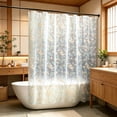 thumbnail image 6 of Sahpxhe Shower Curtain Floral Print Waterproof Eva Shower Curtain Liner,Lightweight Bathroom Bathtub Partition with Reinforced Holes and Hooks,70.9X31.5in,Multicolor-B, 6 of 7