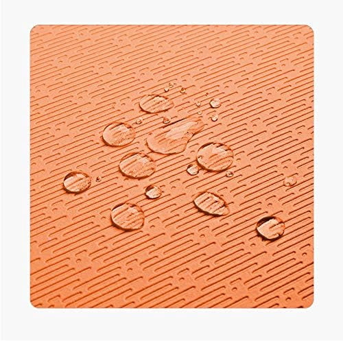 Extra Thick TPE Yoga Mat - 72"x 32" Thickness 1/2 Inch -Eco Friendly SGS Certified - With High Density Anti-Tear Exercise Bolster For Home Gym Travel & Floor Outside Orange/Gray
