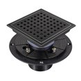 thumbnail image 1 of 4 Inch 6 Inch 304 Stainless Steel Square Shower Floor Drain With Flange Black, 1 of 6