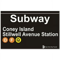 Coney Island Stillwell Avenue New York City Subway Station Tin Sign Size: 16 x 12 Inches