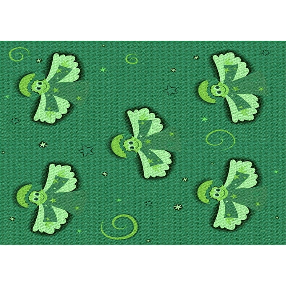 Ahgly Company Indoor Rectangle Patterned ForestGreen Area Rugs, 8' x 10'