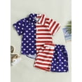 thumbnail image 2 of Bagilaanoe 4th of July Clothes for Toddler Baby Boys Contrast Color Stripe Stars Short Sleeve Shirt Tops + Shorts 1-6T Kids Independence Day Outfits 2pcs Short Pants Set, 2 of 9