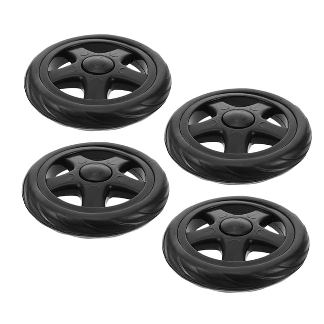 COMPUKAS 4 Pcs Roue de Chariot en Plastique Noir pour Chariot de Courses 15.50X15.50X2.50CM