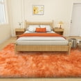 thumbnail image 4 of Socofuz Super Soft Fluffy Rug for Bedroom,6x9 Tie-dye Orange Anti-Skid Plush Floor Carpet for Living Room Home Decor, 4 of 7