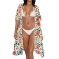 thumbnail image 3 of HELLHERO Ladybug Rose Pattern Swimwear Coverup Quick Dry Polyester Kimono Swim Coverup, 3 of 6
