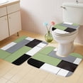thumbnail image 2 of Sage Green Black Grey Bath Mat 3 Piece Bathroom Rug Set, Modern Irregular Geometric Abstract Non Slip Bath Rug Contour Mat and Toilet Lid Cover, Absorbent Shower Mats Soft Bath Rugs and Mats Sets, 2 of 8