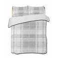 thumbnail image 2 of Quilts King Size, Grey Buffalo Plaid Soft Comforter Bedding Set for Bed, Farmhouse Modern Checkered Lightweight Quilted Bedspread with Pillow Cover(2 Pieces) for All Season, 96x106 Inch, 2 of 9