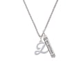 thumbnail image 2 of Delight Jewelry Silvertone Small Gelato Script Initial - Z - Silvertone Always My Mother Bar Charm Necklace, 23", 2 of 4