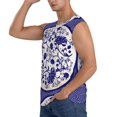 thumbnail image 3 of Gaeub Blue And White Porcelain Pattern Men's Sleeveless Muscle Shirts Workout Tank Tops, Odor Protection and Comfortable - Large, 3 of 8