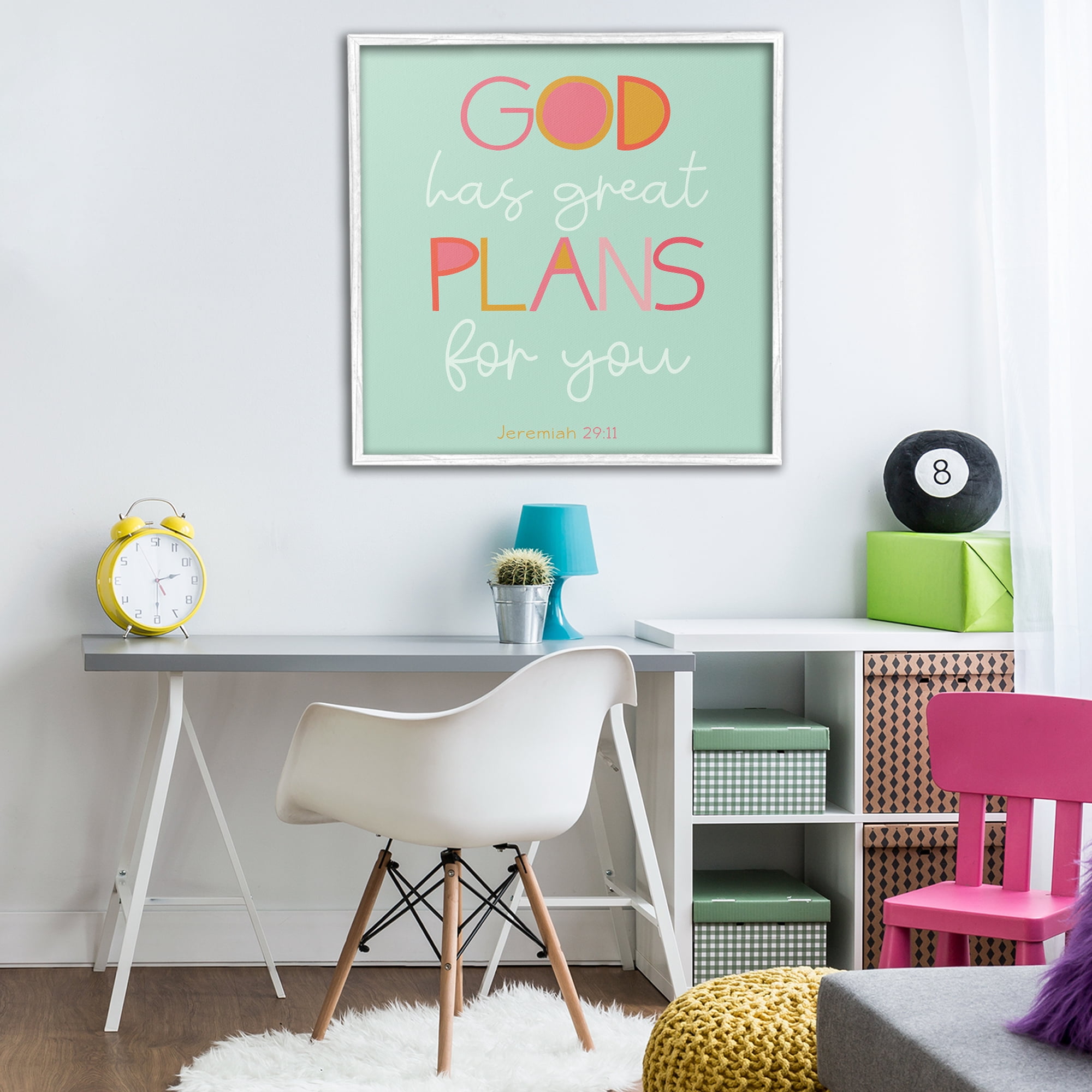 Stupell Industries Green God's Plans For You White Framed Giclee Art, design by SD Graphics Studio