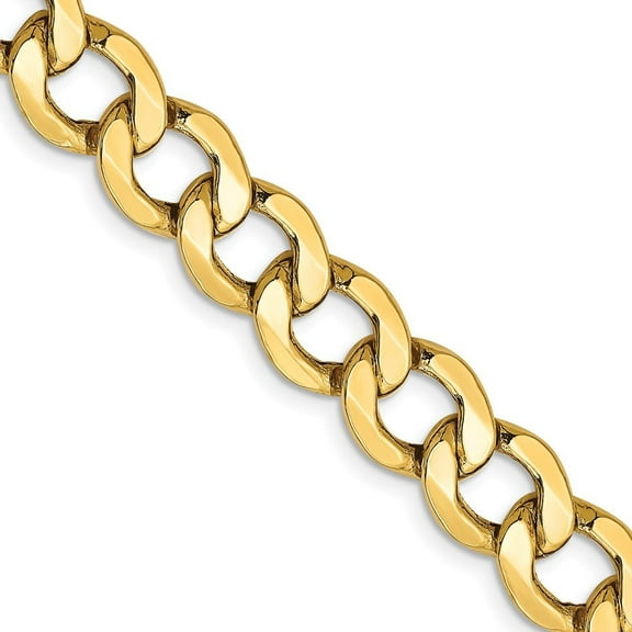 Auriga Fine Jewelry 14K Yellow Gold 9mm Curb Chain Necklace 18inch for Women