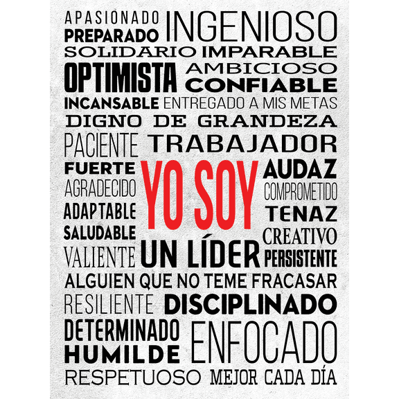 HoneyKICK "Yo Soy" I AM Affirmation Poster 12x16 - Bilingual Motivational Wall Art - Inspirational Poster for Bedroom, Office, Home Decor