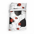thumbnail image 4 of Ladybugs Fabric Shopping Tote, The Symbolism of Luck Insect on Leafs Cartoon Style of Drawing, Portable and Foldable Bag to Keep in Pocket Bag Purse & Car, White Black and Vermilion, by Ambesonne, 4 of 4