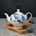 thumbnail image 4 of STP GOODS Mizuki Porcelain Teapot in Gift Box 40.6 fl oz (1.2 L) Floral Kitchen Teapot for Loose Tea Tea Pot Tea Brewer Tea and Coffee Pot Kettle for Blooming Teas, White Blue Gold, 4 of 4