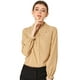 thumbnail image 1 of Blusa De Manga Larga Con Cuello Peter Pan Y Volantes Para Mujer Caqui S, 1 of 6