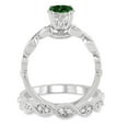 thumbnail image 3 of 1.5 Carat Emerald & Diamond inertwined Bridal setRound cut diamond on 10k White Gold, 3 of 3