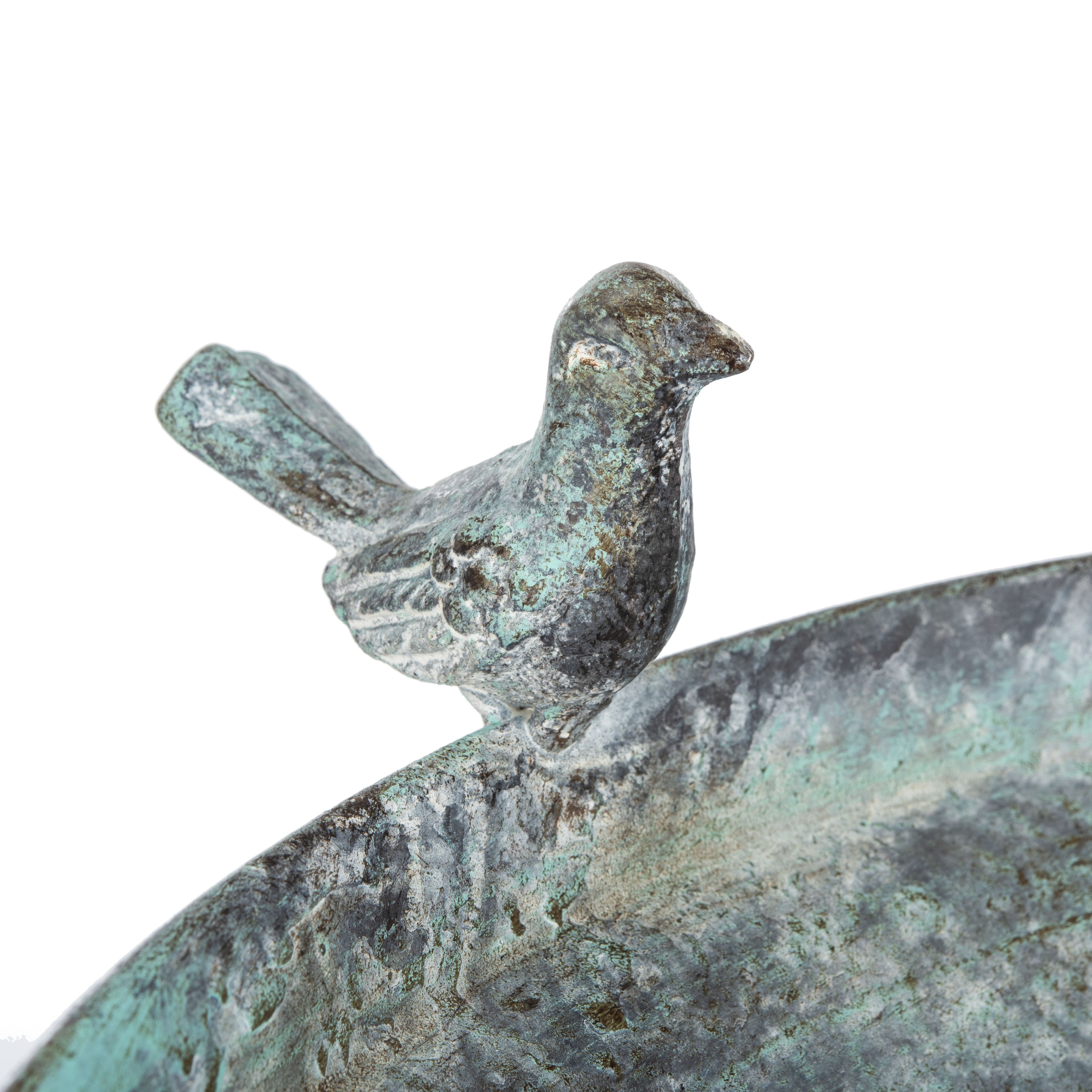 SAFAVIEH Ashlan Solid Rustic Outdoor Patio Bird Bath, Dark Green