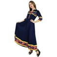 thumbnail image 3 of Bimba Women Blue Cotton Anarkali Kurti Classic Indian Flaired Blouse Kurta Gift, 3 of 7