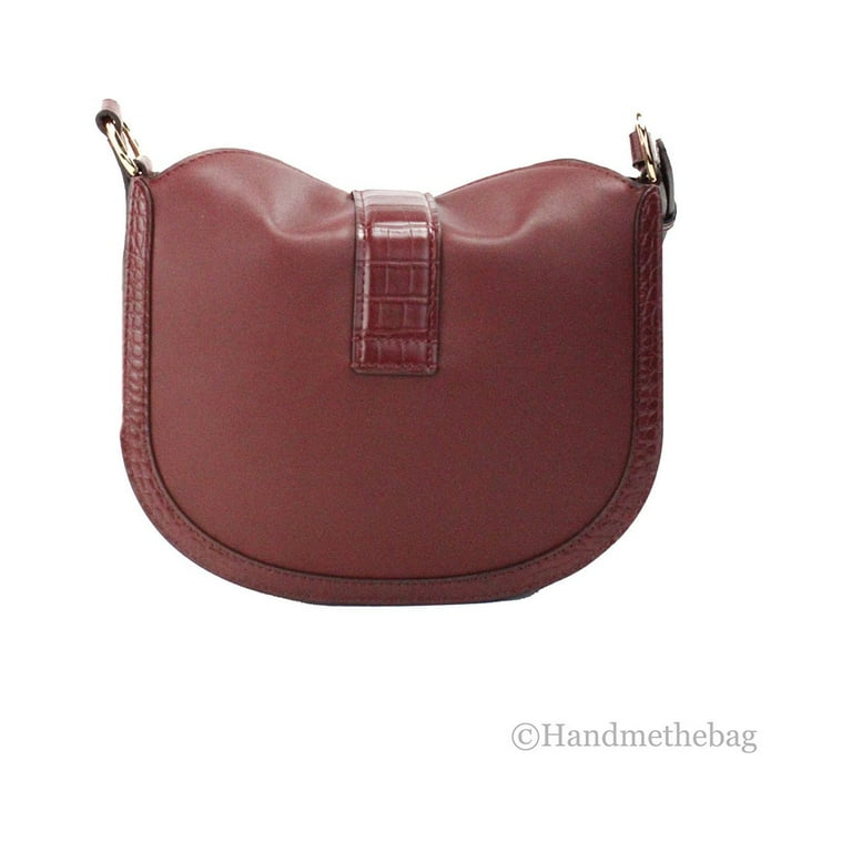 Michael Kors Gabby Small Dark Cherry Leather Foldover Hobo Crossbody Bag Walmart