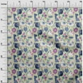 thumbnail image 3 of oneOone Cotton Jersey Beige Fabric Cute Animal Dress Material Fabric Print Fabric By The Yard 58 Inch Wide, 3 of 6