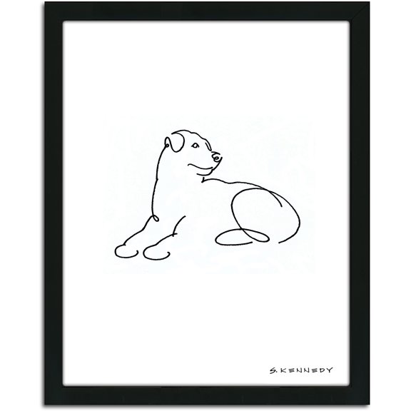 Personal-Prints Rottweiler Dog Line Drawing Framed Art