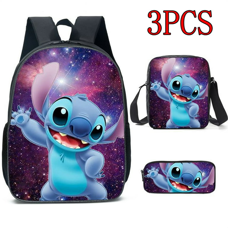 3PCS Stitch Backpack Teens Boys Girls Backpacks School Bag for