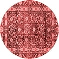thumbnail image 1 of Ahgly Company Machine Washable Indoor Round Oriental Red Traditional Area Rugs, 6' Round, 1 of 4